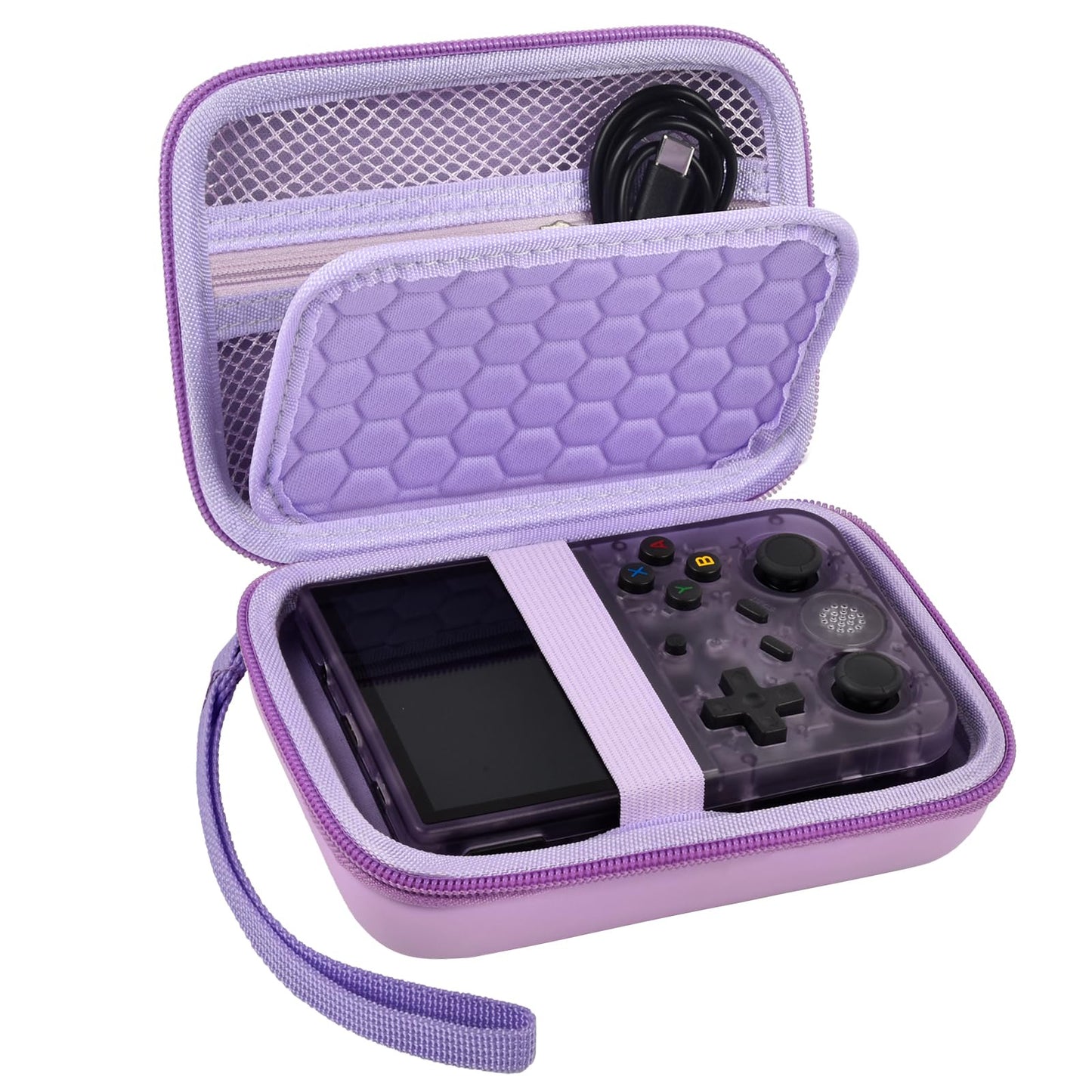 Paiyule Travel Case Compatible With Rg353V/ Rg353Vs/ R36S Retro Handheld Game Console, Handheld Emulator Storage Holder Organizer, Android Game Console Carrying Bag (Box Only) (Purple)