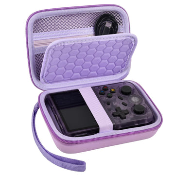 Paiyule Travel Case Compatible With Rg353V/ Rg353Vs/ R36S Retro Handheld Game Console, Handheld Emulator Storage Holder Organizer, Android Game Console Carrying Bag (Box Only) (Purple)