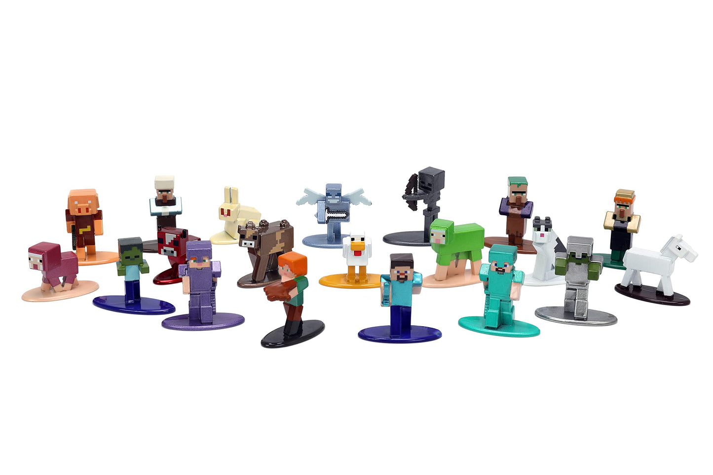 Jada Toys Minecraft 1.65'' Die-Cast Metal Collectible Figurine 20-Pack Wave 6, Toys For Kids And Adults, White