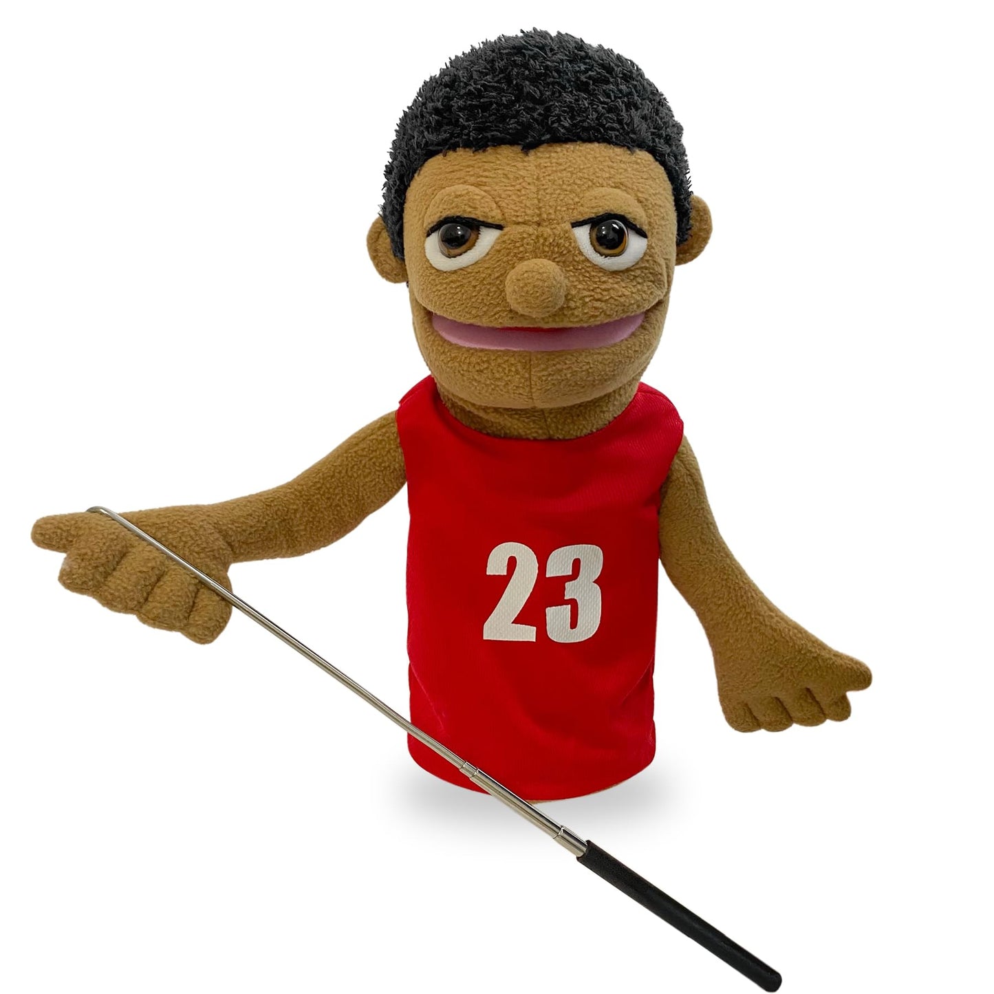 Okegztoa 16'' Sportsman Hand Puppet For Kids & Adults, Entriloquist With Removable Mouth & Scalable Control Rod