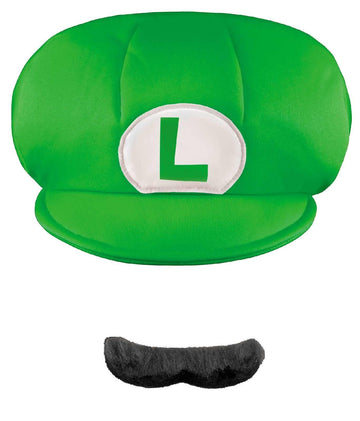 Disguise Nintendo Super Mario Brothers Luigi Child Hat And Mustache, One Size Child