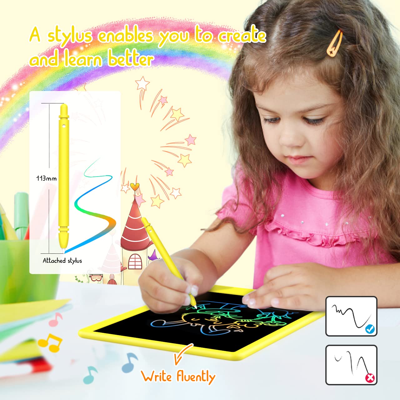 Lcd Writing Tablet Doodle Board,10.5 Inch Colorful Drawing Pad,Electronic Drawing Tablet, Drawing Pads,Travel Gifts For Kids Age