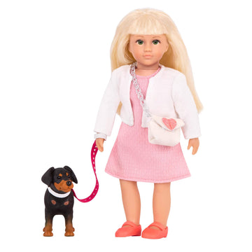 Lori – Mini Doll & Toy Dog – 6-Inch Doll & Pinscher Pup – Play Set With Outfit, Animal & Accessories – Playset For Kids – 3 Years + – Nadine & Nix