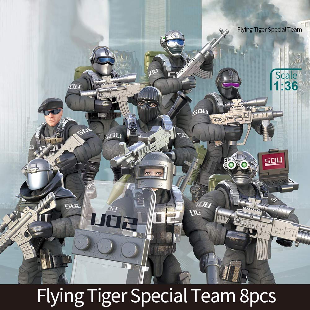YEIBOBO ! Special Forces Mini Action Figure with Military  and Accessories (Flying Tigers Team XJ-822)