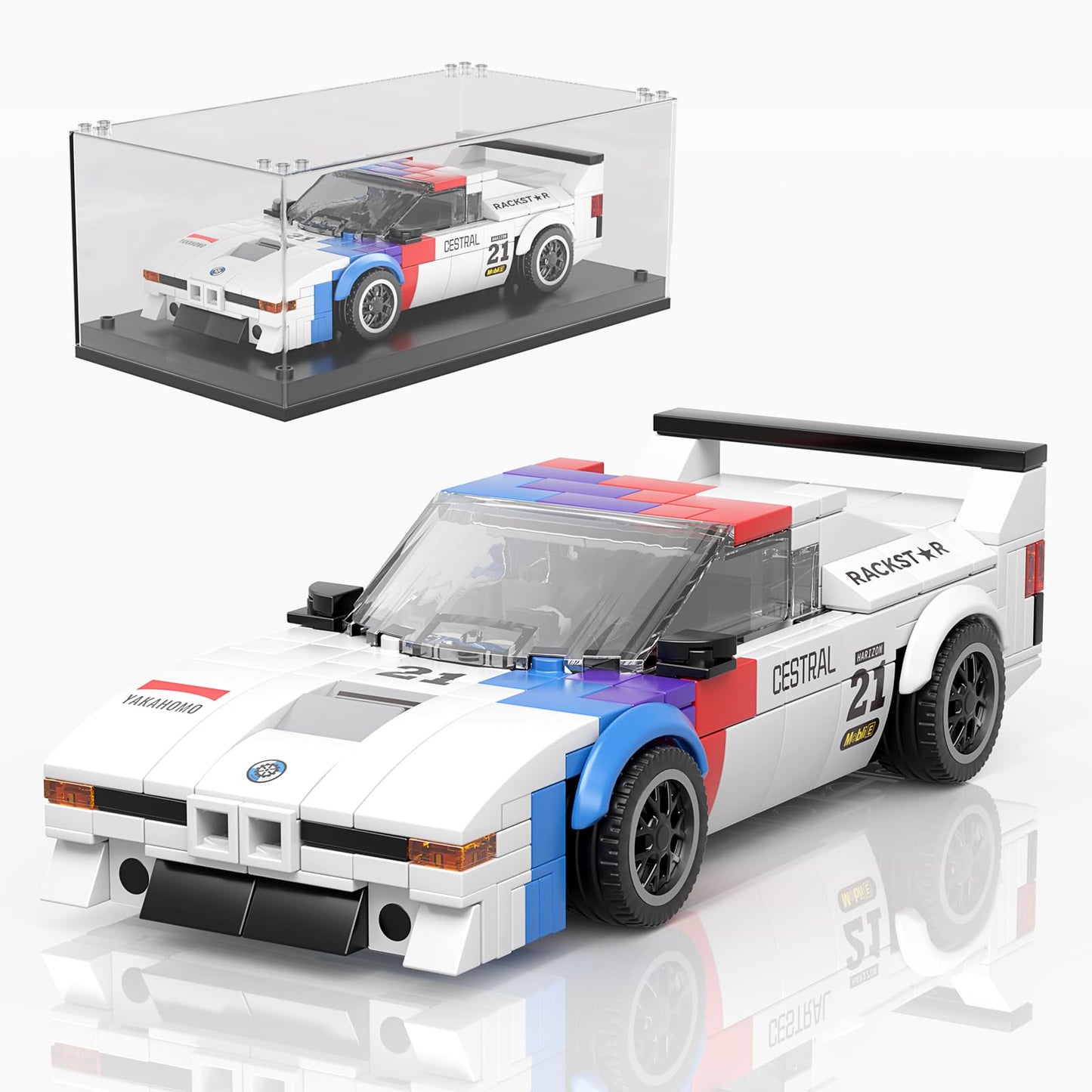 Mould King Speed Champion Race Car Building Toy For Boy Teen Racing Sports Collectable Model Car Construction Toy With Display Case Racing Car Building Kit For Adults Kids 8+, 27062