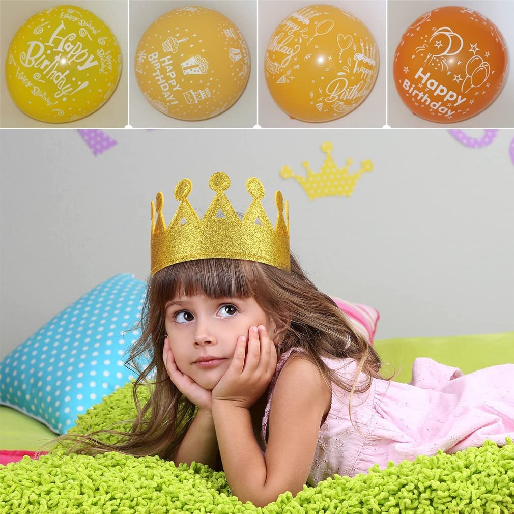 Taihebb Orange Birthday Balloons, 50 Pcs Letter Print Balloons For Girls, Birthday Party Decoration, Suitable For Baby Shower