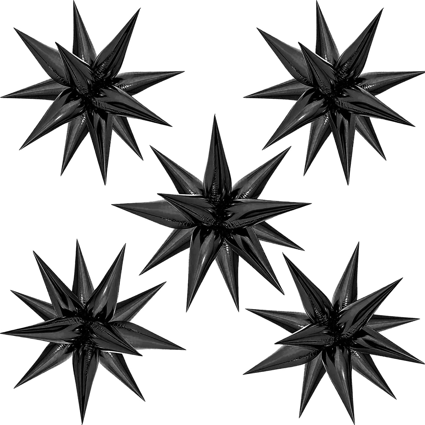 Zakvoor Starburst Balloons, 60 Pcs Star Balloons 12 Spike Foil Explosion Party Decoration Balloons For Halloween Graduation Birt