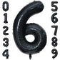 Paticool 40 Inch Black Number Balloon 6, Large Number Foil Balloons Mylar For Girl Boy Birthday Party Celebration Decorations Su