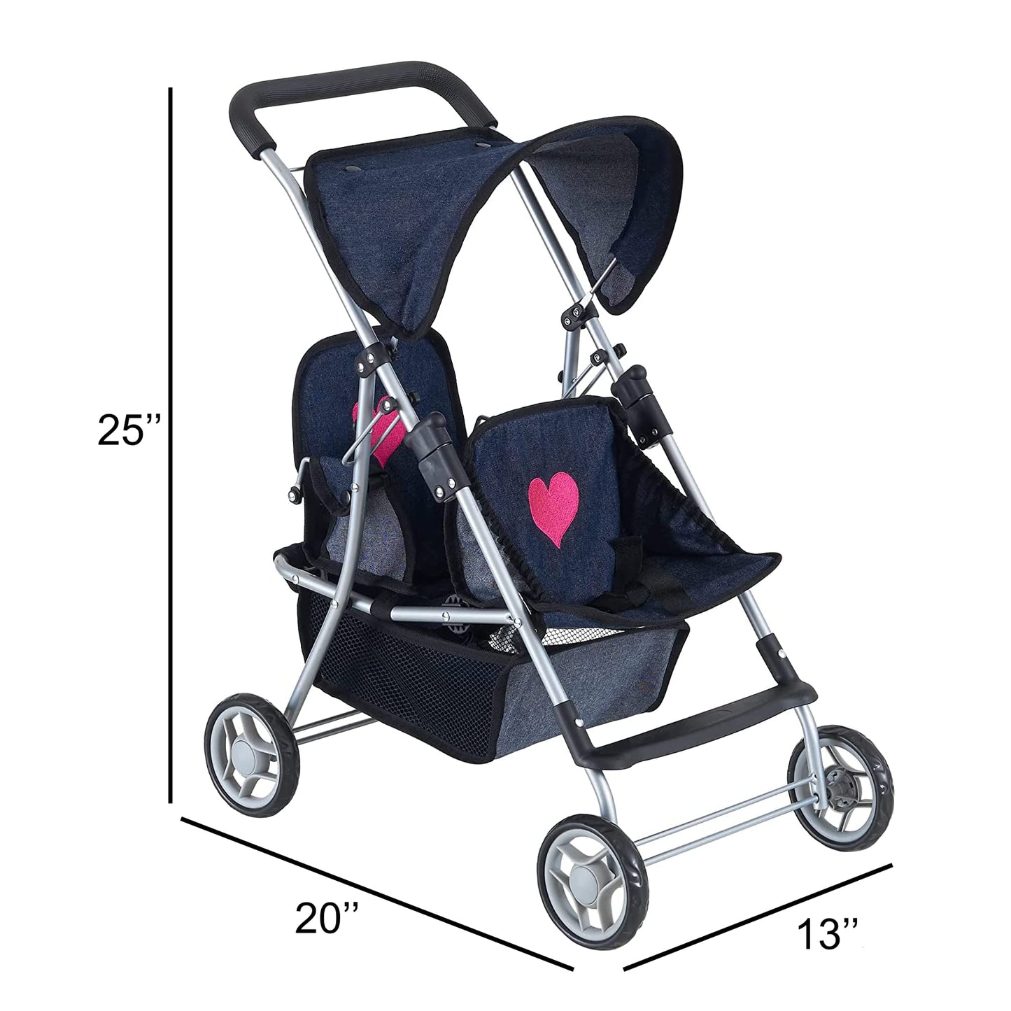 Double Baby Doll Stroller For Twin Dolls | Toy Doll Stroller For Toddlers, 4 Year Old, 5 Year Old Girls, 8 Year Old | 25    Tand
