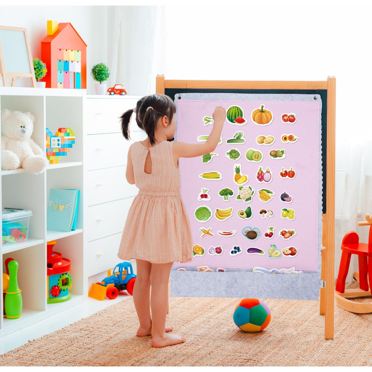 Chefan Fruits And Vegetables Felt Board Pieces, Precut Flannel Board Pieces, Felt Figures Sets Flannel Graph Educational Learnin