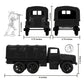 TimMee Plastic Army Men Trucks - Black M34 Deuce and a Half Cargo Vehicles US Made