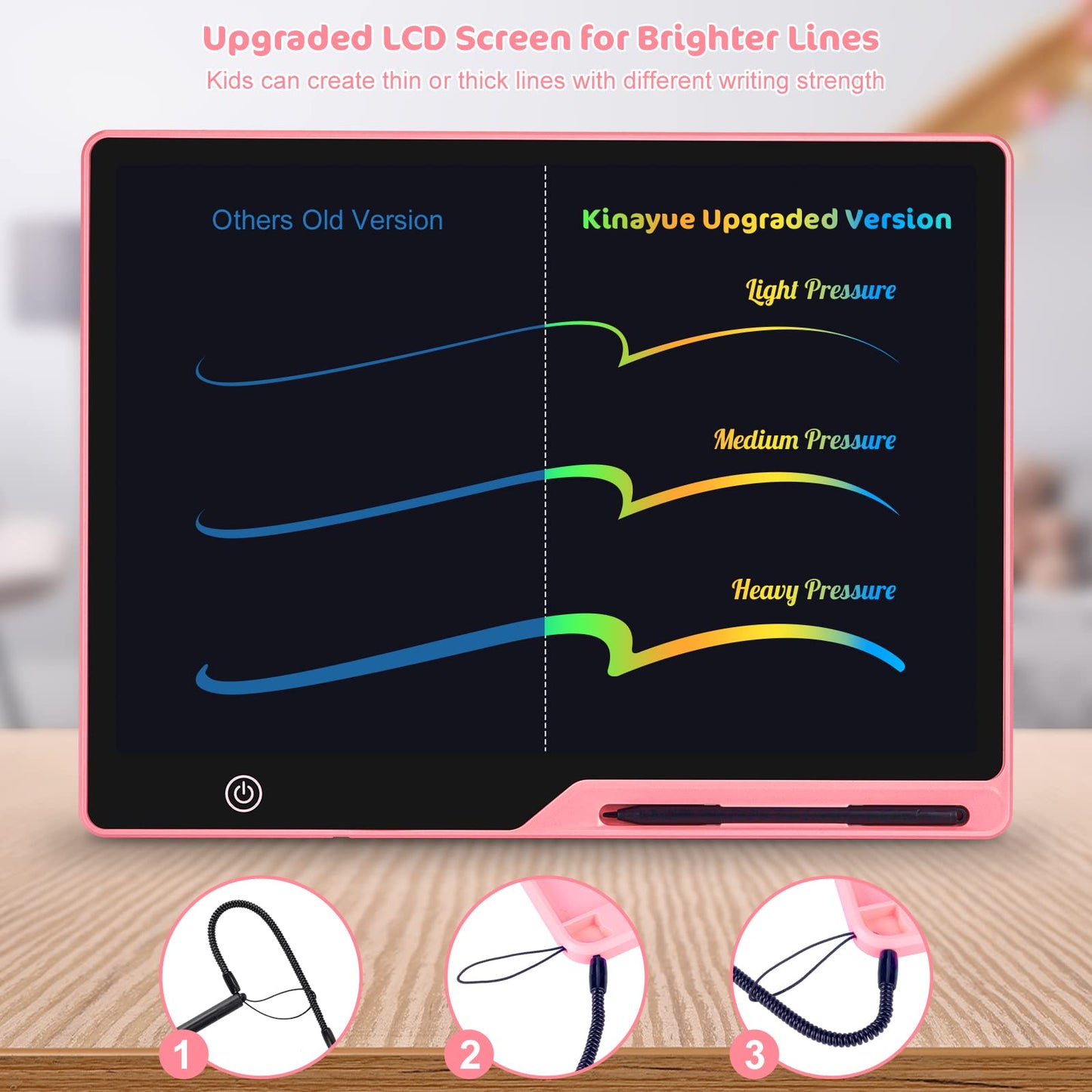 LCD Writing Tablet,16 Inch Colorful Screen Rechargeable Doodle Board Toddler Educational Toys for 3 4 5 6 Years Old Boys Girls R