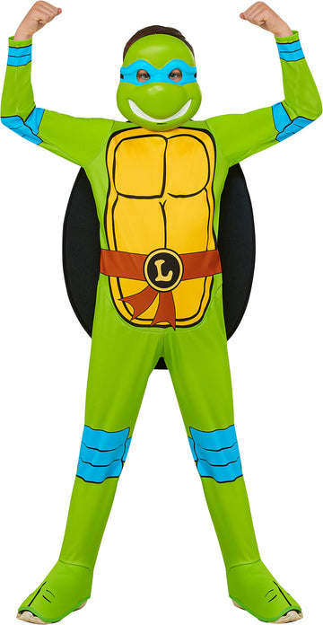 Rubies Child'S Teenage Mutant Ninja Turtles Leonardo Costume Jumpsuit, Shell, And Half-Mask For Themed Parties And Halloween, Large