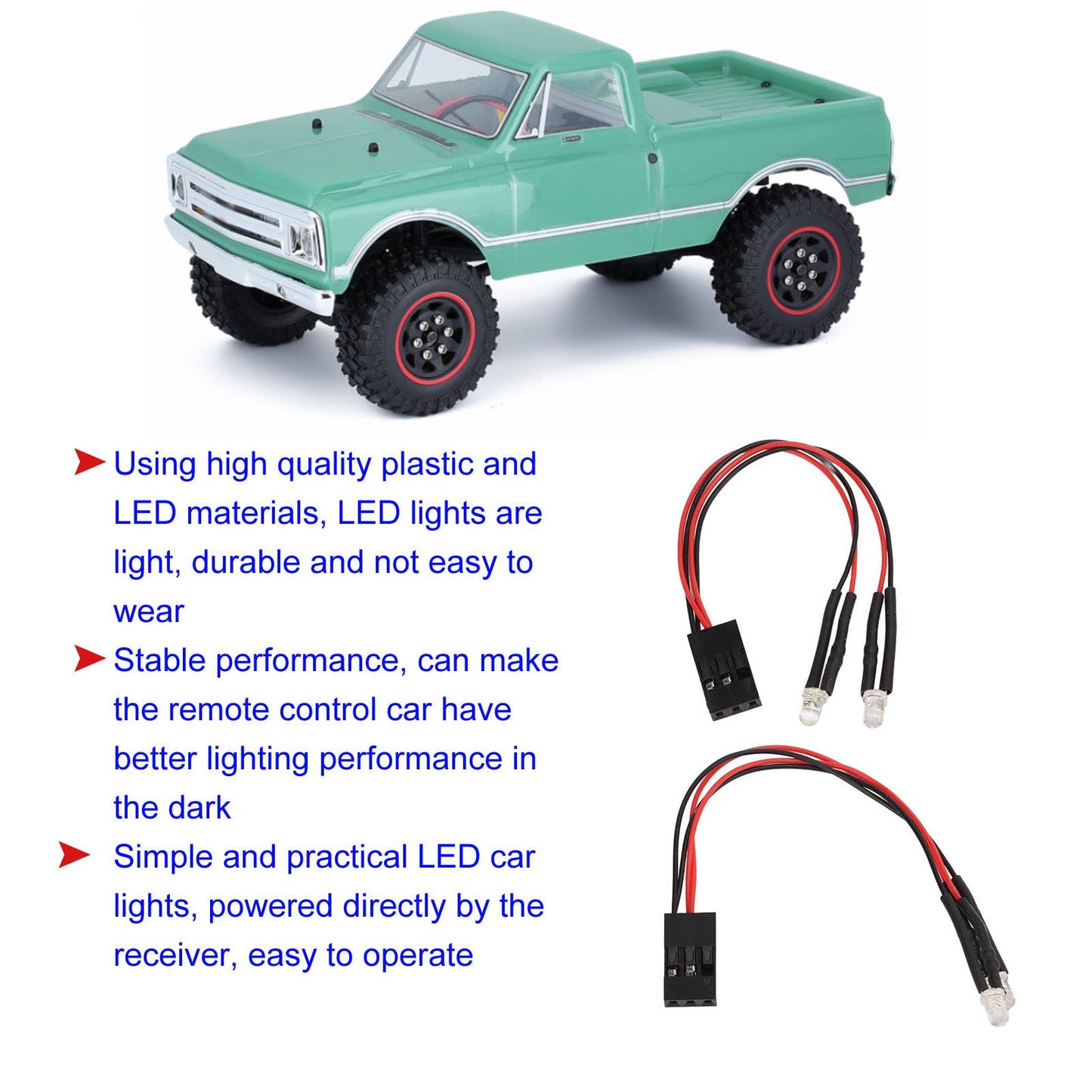 1/24 RC LED Light, Stable Performance RC Accessories RC Car LED Light 110mm Length Simulation for Axial Scx24