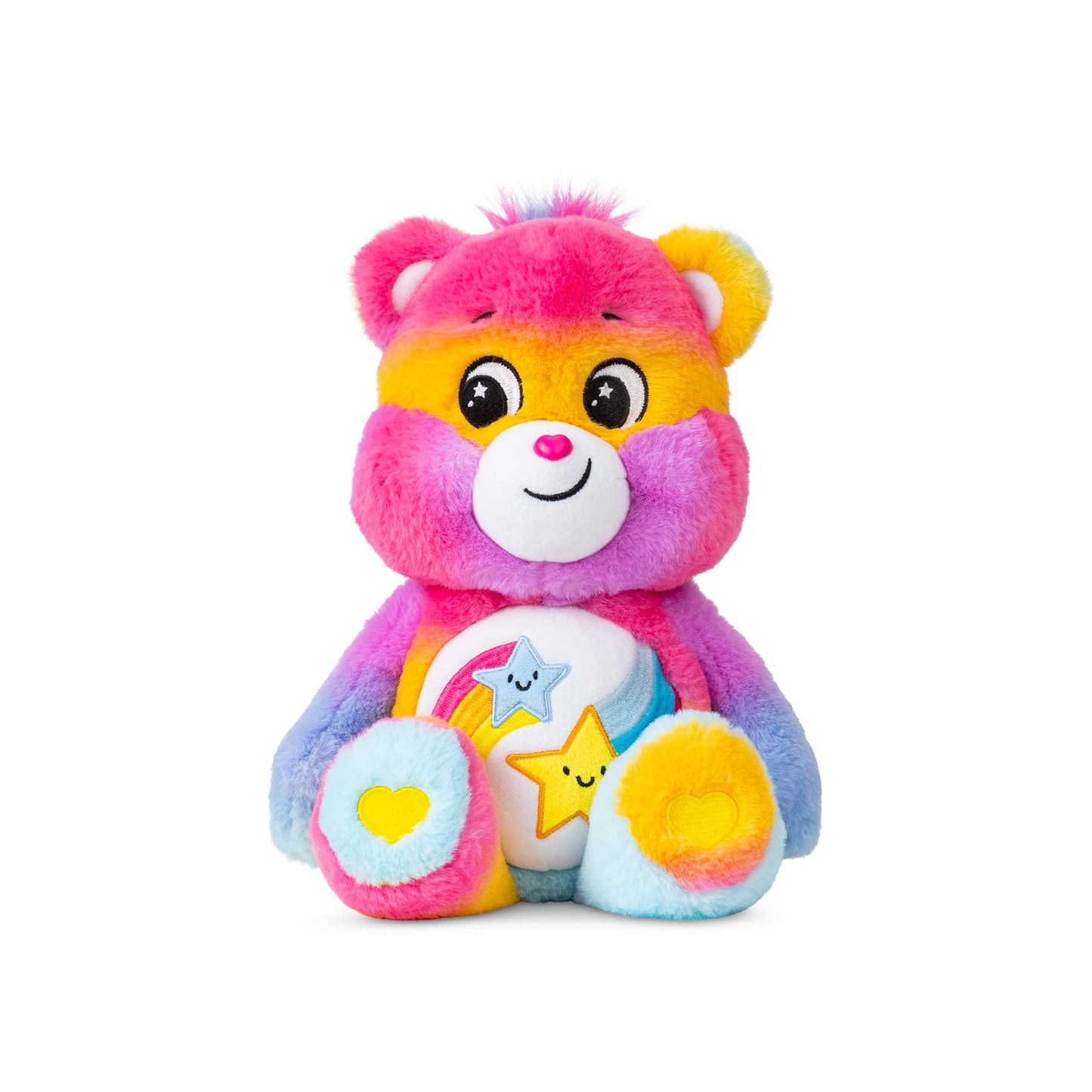 Care Bears Medium Plush Dare to Tie Dye Stuffed Animal, 14" Multicolor Polyester, Model 22338, Soft & Cuddly Gift for Ages 4+