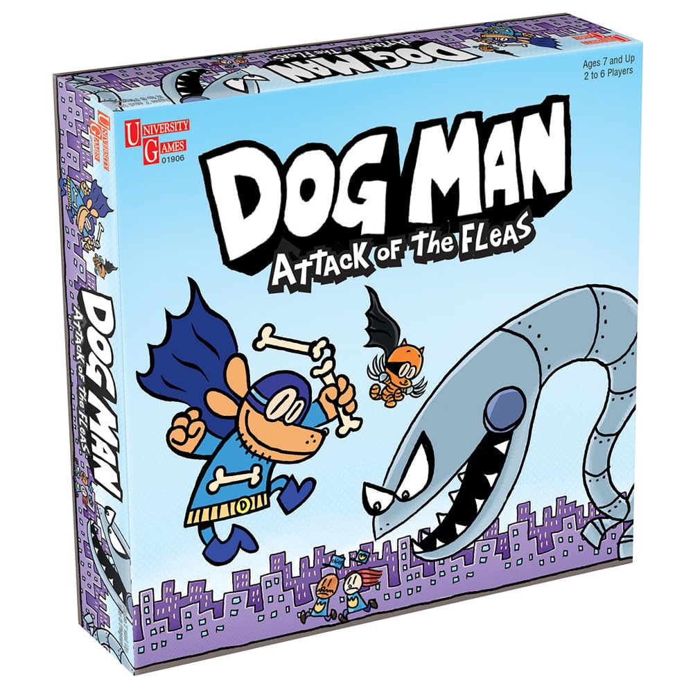 University Games, Dog Man Attack Of The Fleas Cooperative Board Game Based On The Popular Dog Man Book Series By Dav Pilkey For