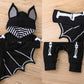 Baby Bat Costume Boy Girl: My First Halloween Baby Boy Outfit Newborn Cloak Romper Bat Ears Jumpsuit With Wings Cosplay Infant Toddler Vampire Ghost Dress Up Hooded Clothes Set Black Skull 6-12 Months
