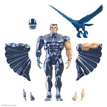 Super7 ULTIMATES! SilverHawks Steelwill (VAC Metal Toy Version) - 7 SilverHawks Action Figure with Accessories Classic Cartoon Collectibles