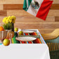 Hosuly Mexican Fiesta Tablecloth 54 X 108'' Party Plastic Tablecloth Striped Table Cover For Mexican Fiesta Party Decorations(Wh