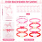 Zeyune 24 Set Pink Bow Friendship Bracelets Friendsgiving Gifts Clay Bead Adjustable Bestie Friendship Bracelets Inspirational C