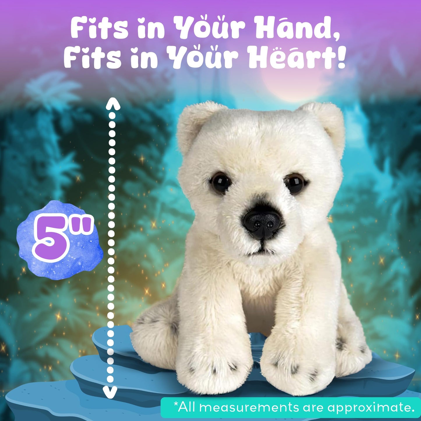 Forest & Twelfth 5'' Stuffed Polar Bear, Soft Plush Toy, Cute Stuffed Animal For Boys And Girls, Realistic Looking Small Stuffed