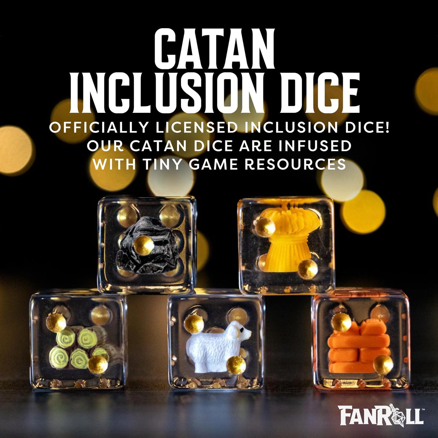 FanRoll Compatible with Catan Inclusion Dice, Set of 5