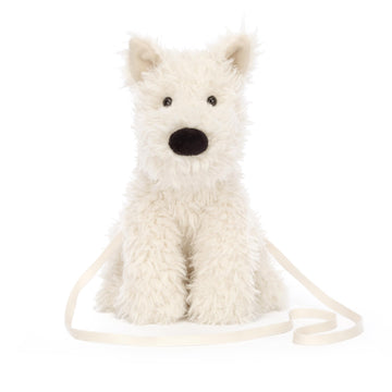Jellycat Munro Scottie Dog Plush Bag - 9" Crossbody & Shoulder Purse, 92% Polyester, Fun & Unique Handbag