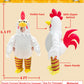 Camlinbo Halloween White Rooster Inflatable Costume  Funny Chicken Wearing Sunglasses Full Body Blow Up Costumes for Kids Boys Girls  Visible Face Halloween Inflatable Costume for Cosplay Party