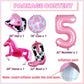 Kwuz Western Cowgirl Balloons Pink 5th Birthday Party Decorations, Retro Horse Cowgirl Hat Boot Balloons Girls Western Theme Rod