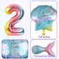 Mermaid Balloons 2Nd Birthday Decorations, 8Pcs Mermaid Party Decorations Balloons, 40 Inch Rainbow Number 2 Balloon, Large Helium Foil Mermaid Tail Balloon, Seashell Balloons For Girls' 2Nd Birthday