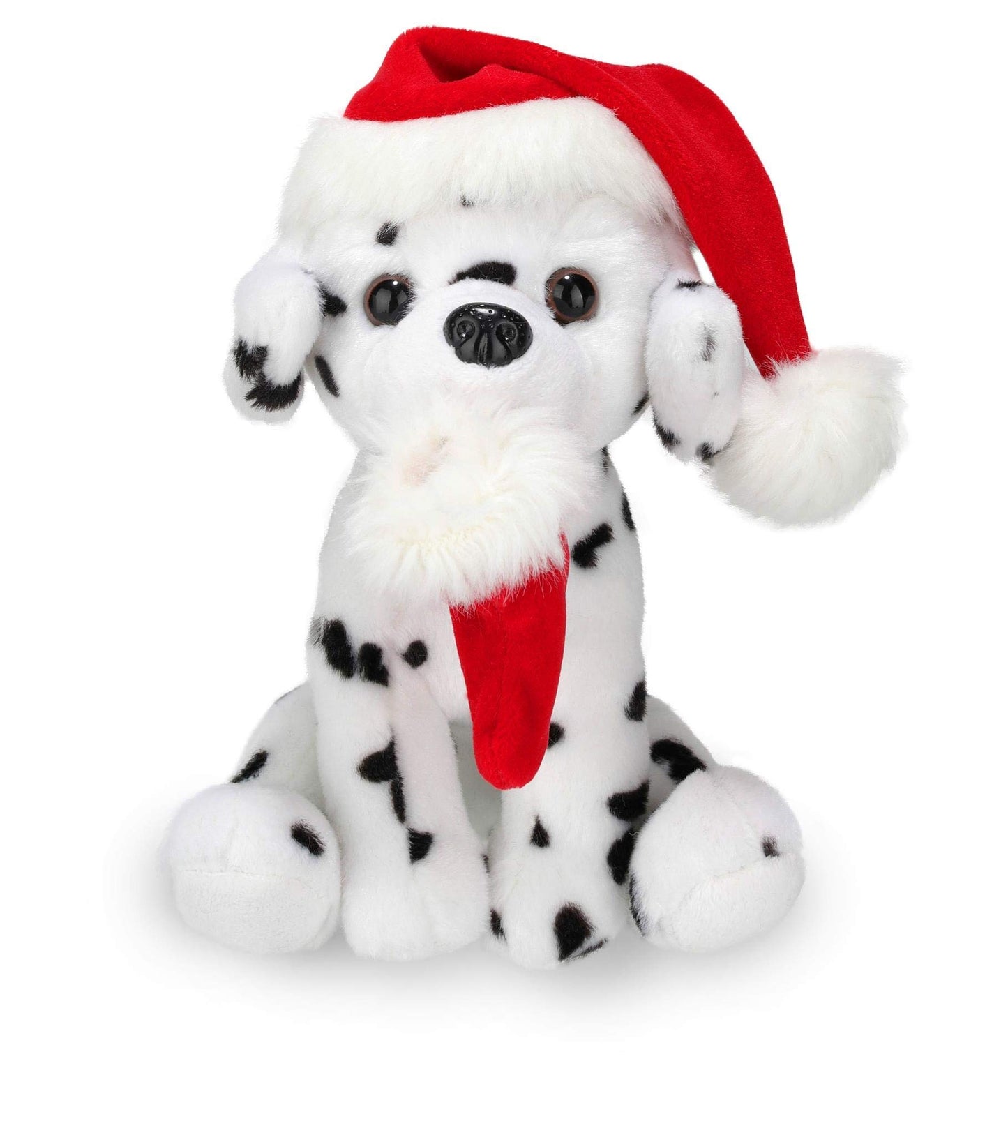 Plushland Xmas Pawpal with Santa Hat Stuffed Animals Plush Puppet Dog 8 Inches for Kids - A Perfect Christmas Day Gift on This Holiday for Babies (New Christmas Dog Assortment)