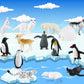 Rcomg Arctic Animals Figures, 14Pcs Mini Polar Animal Figurines, Plastic Arctic Animal Toys Set With Arctic Fox Wolf Reindeer Pe