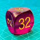 BESCON DICE 30MM Translucent Red Backgammon Doubling Cube Dice - Large 1 3/16 Number Die for Games