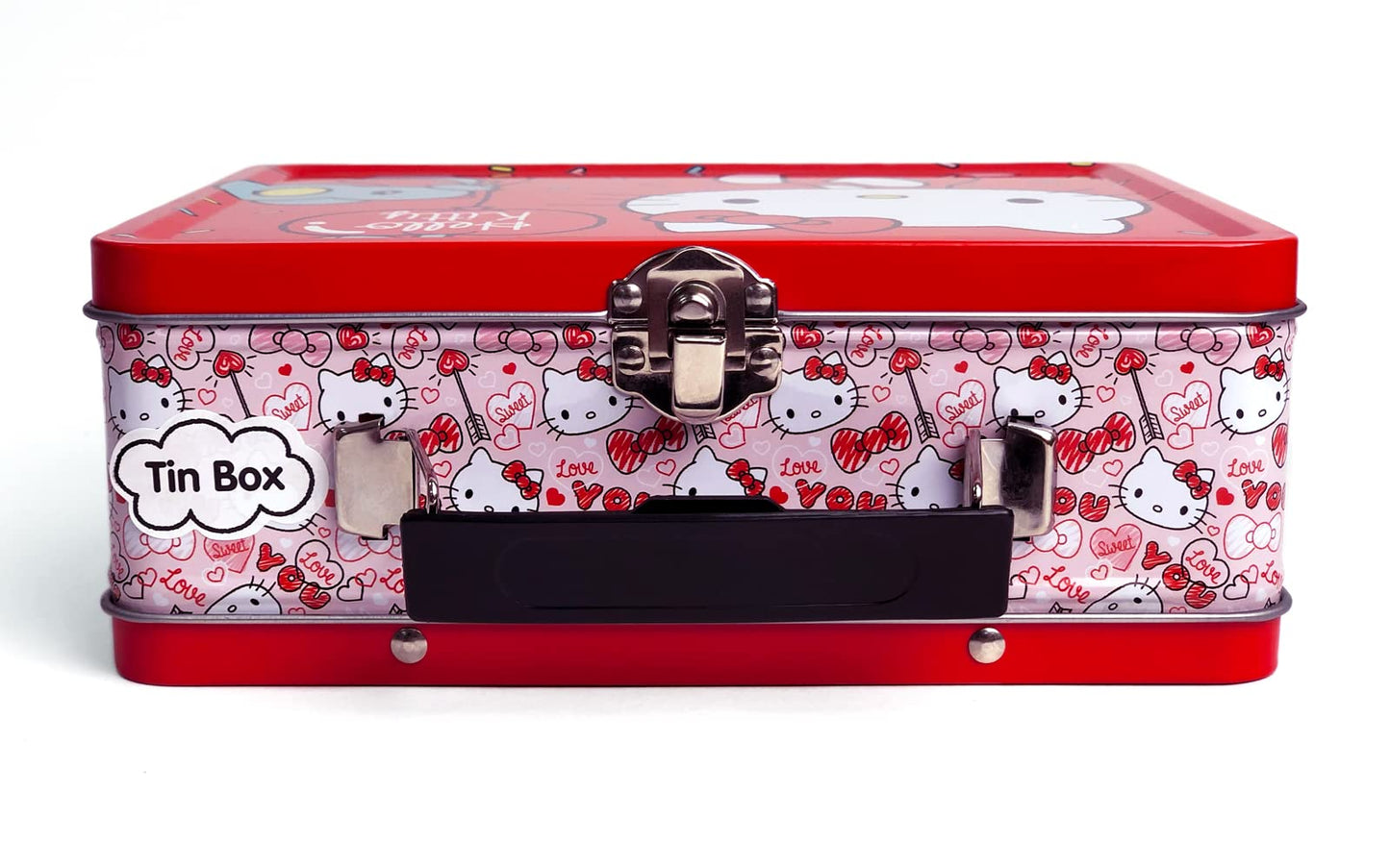 Hello Kitty Gift Set- Hello Kitty Lunch Tin Box, Water Bottle, Puzzle, Stickers, And Pencil Case.