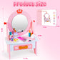 Wooden Vanity Set For Kids, Pretend Play Toddler Makeup Vanity With Acrylic Mirror, Beauty Salon Play Set For Little Girls Age 3