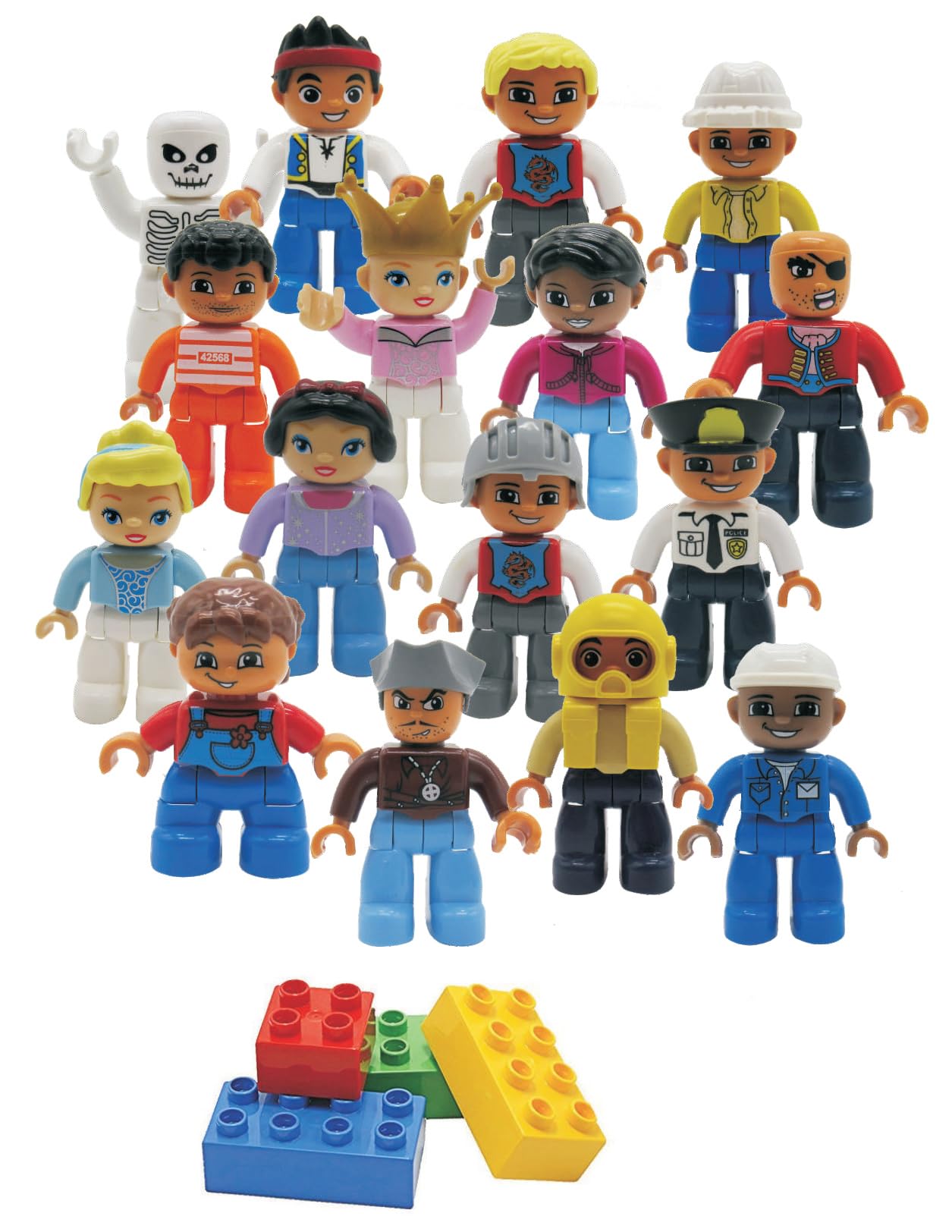 Kids Toys People Figures for Kids - Preschool Toys Building Blocks People Set for Kids - Compatible with Major Brands Building B