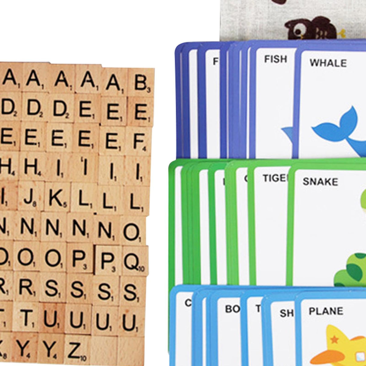 Fashion My Day Spelling Games with 100 Alphabet Blocks Montessori Toy for Kindergarten Kids