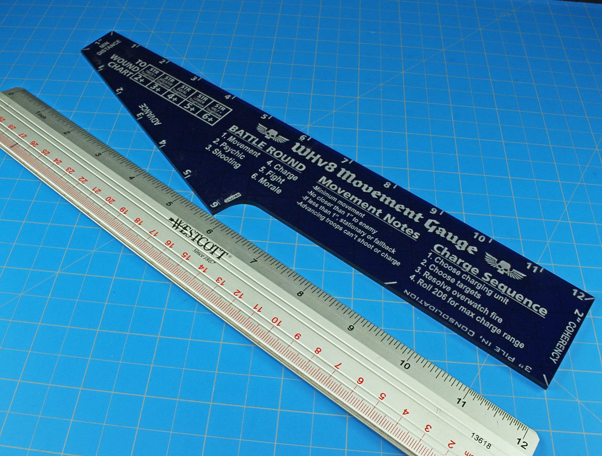 Litko Movement & Shooting Gauge | Compatible With Warhammer 8Th Edition | Turn Sequence | Shooting | Charge | Wound (Translucent