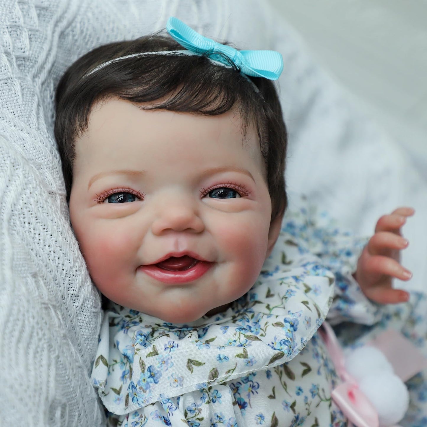 Ksbd Realistic Reborn Baby Dolls, 18 Inch Sweet Smile Eyes Open Newborn Baby Dolls Girl, Soft Vinyl Real Life Baby Dolls With We