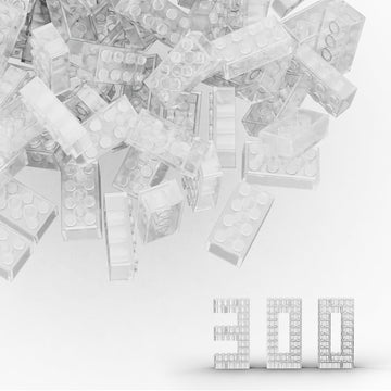Webrick Classic Bulk Brick Block 2X4, 300 Piece Building Brick Transparent, Compatible With Lego Parts And Pieces 3001, Creative