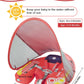 Mambobaby Baby Pool Float with Canopy  Kalolary Non-Inflatable Baby Swim Float Infant Swim Trainer Ring Toddler Pool Float with Adjustable Strap & Tile for 3-24 Months Age Boys Girls (Red Car)