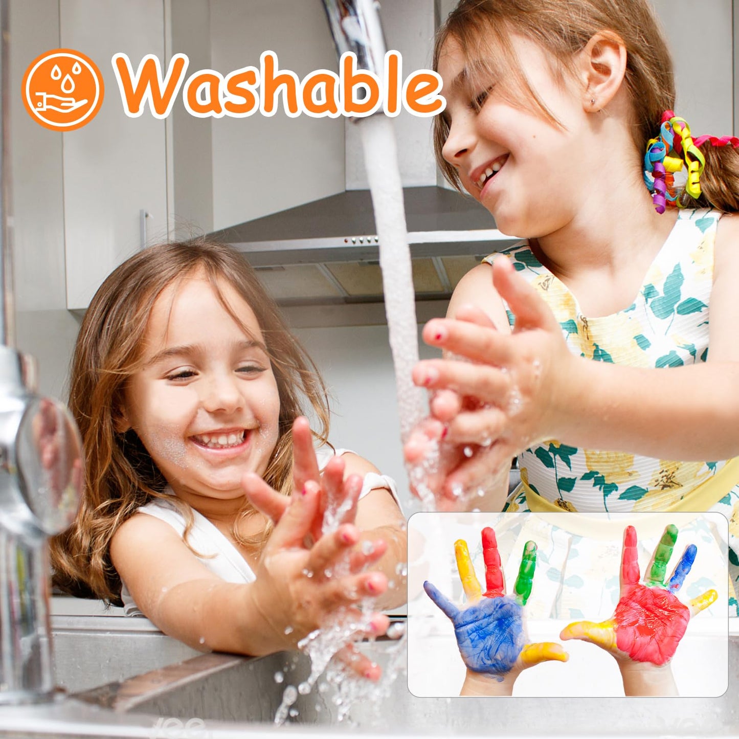 Abeier Washable Finger Paint For Toddlers, Safe Non-Toxic, 12 Vibrant Colors (1.21Fl Oz), Baby Safe Paint For Hand And Feet, Mes