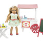 Playtime By Eimmie 18 Inch Doll Furniture - Cafe Food Cart And Dolls Accessories - Wooden Playsets - Fits American, Generation, My Life & Similar 14”-18” Girl Dolls Stuff - Girls Toys