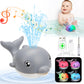 2024 Upgraded Bath Toys, Rechargeable Baby Bath Toys, Dolphin Spray Water Light Up Musical Toys 6-12 12-18 Months, Sprinkler Water Pool Bathtub Toys For Toddlers 1-3 2-4 Boys Girls Infant Kids - Grey