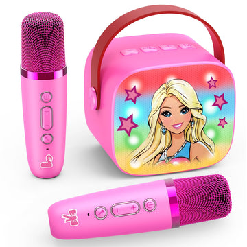 Princess Karaoke Microphone Machine Toys: Colorful Led Portable Bluetooth Speaker With 2 Wireless Mics Toys Gifts For 4 5 6 7 8