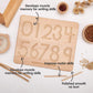 Jetmhh My First Learn To Write Wooden Number Tracing Board Preschool Handwriting Practice For Kids Age 3 4 5 Double-Sided Learni