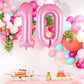 Pink Number 10 Balloon, 40 Inch Big Large Foil Helium Number Balloons, Giant Mylar Number 10 Balloons For 10 Years Old Birthday