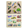 GREST Mini Wooden Vehicles and Birds Puzzle with Knobs, Educational and Learning Game for Kids for Kids