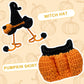 Halloween Clothes for Labubu 2 Piece Handmade Crochet Pumpkin Clothes Accessories for Labubu Outfits with Hat Overall (No Doll Included) (Black)
