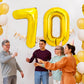Pigetale 40 Inch Gold Large Numbers Balloons 0-9, Giant Jumbo Number 7 Digit 7 Helium Balloons, Foil Mylar Big Number Balloons F